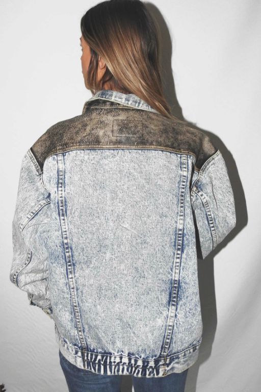 Denim Jacket 3  VINTAGE ACID WASH / LEATHER JACKET