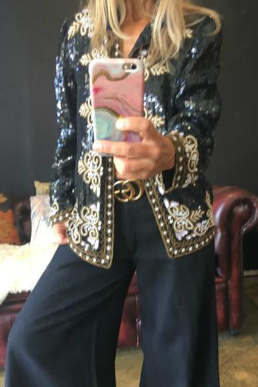 Vintage Rina Zi Sequin Jacket S