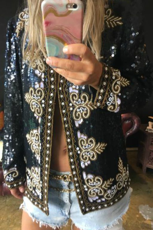 Vintage Rina Zi Sequin Jacket S