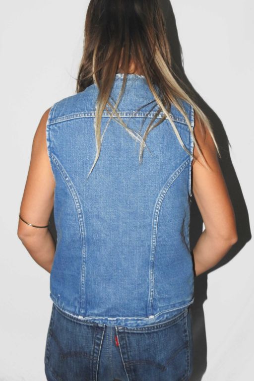 Wrangler sleeveless clearance denim jacket